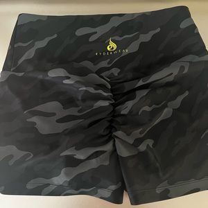 Scrunch bottom spandex shorts. Ryderwear